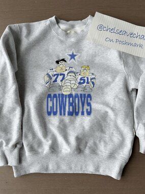 Vintage 90s Dallas Cowboys Flintstones Sweatshirt, Dallas Cowboys Fan Shirt Tee